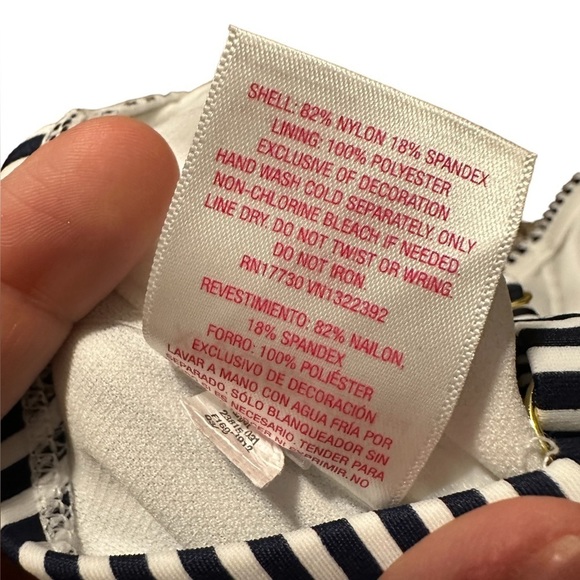 Xhilaration Women’s Swimsuit Bikini Blue and White Stripe XL D DD - Picture 10 of 12